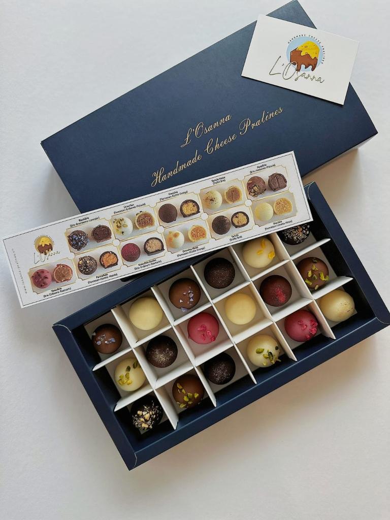 L'OSANNA PRALINES Swiss handmade chocolate and cheese pralines