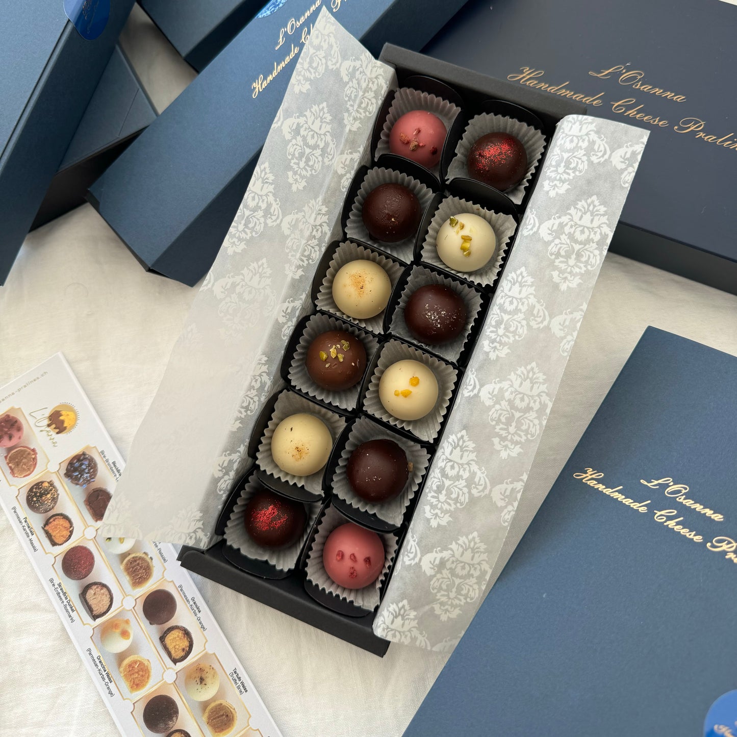 L'Osanna Pralines Swiss handmade chocolate and cheese pralines