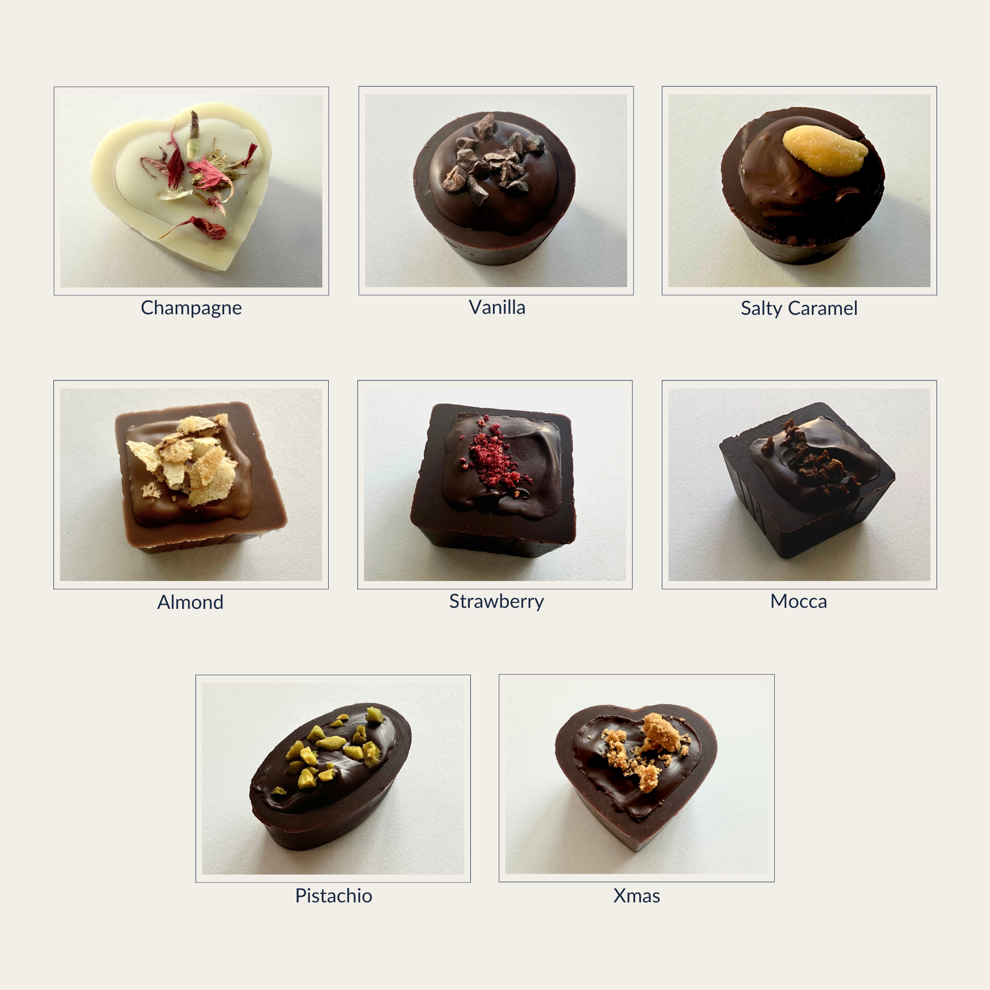 Chocolate pralines handmade Switzerland