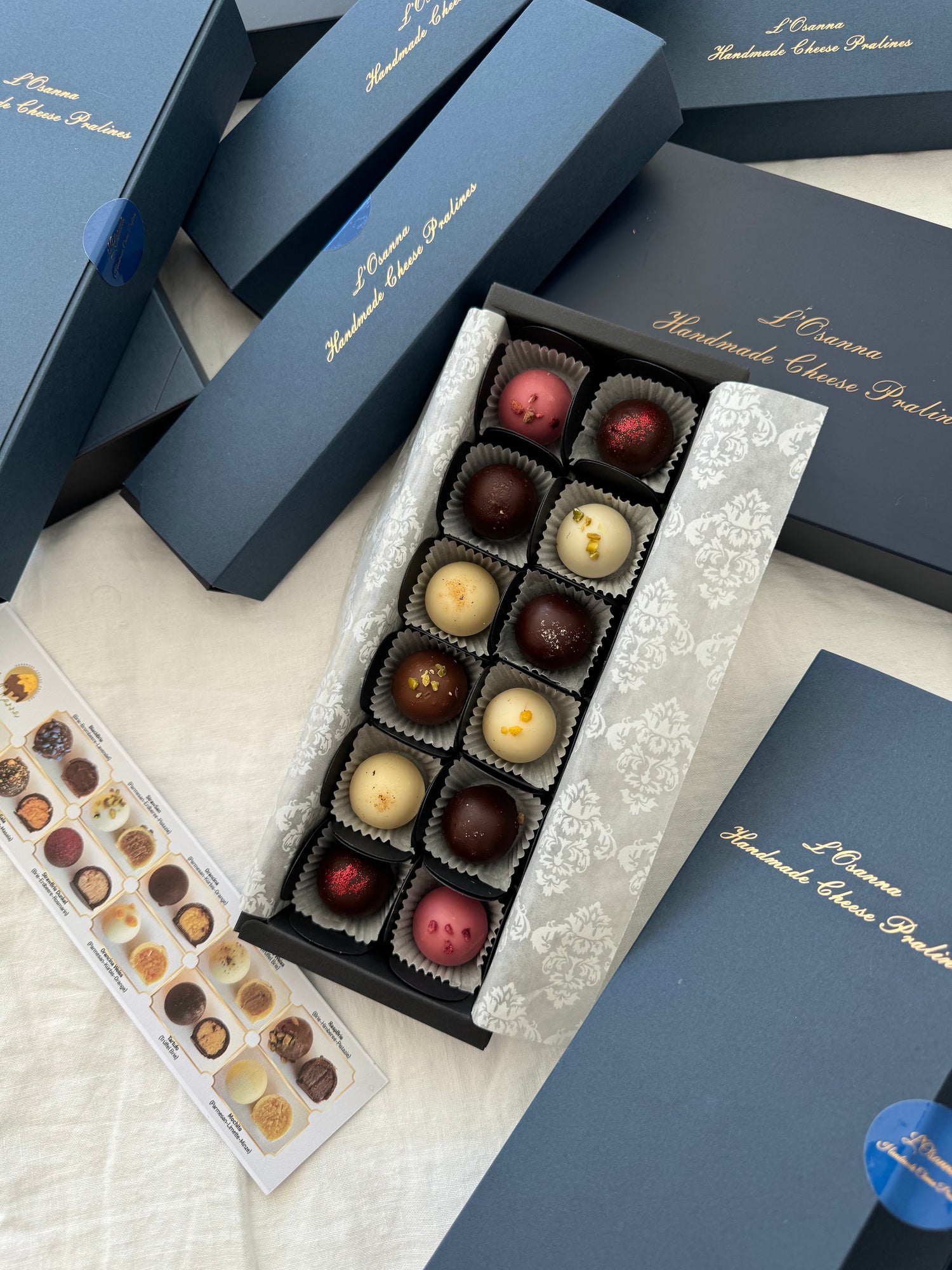 L'OSANNA PRALINES Swiss handmade chocolate and cheese pralines 